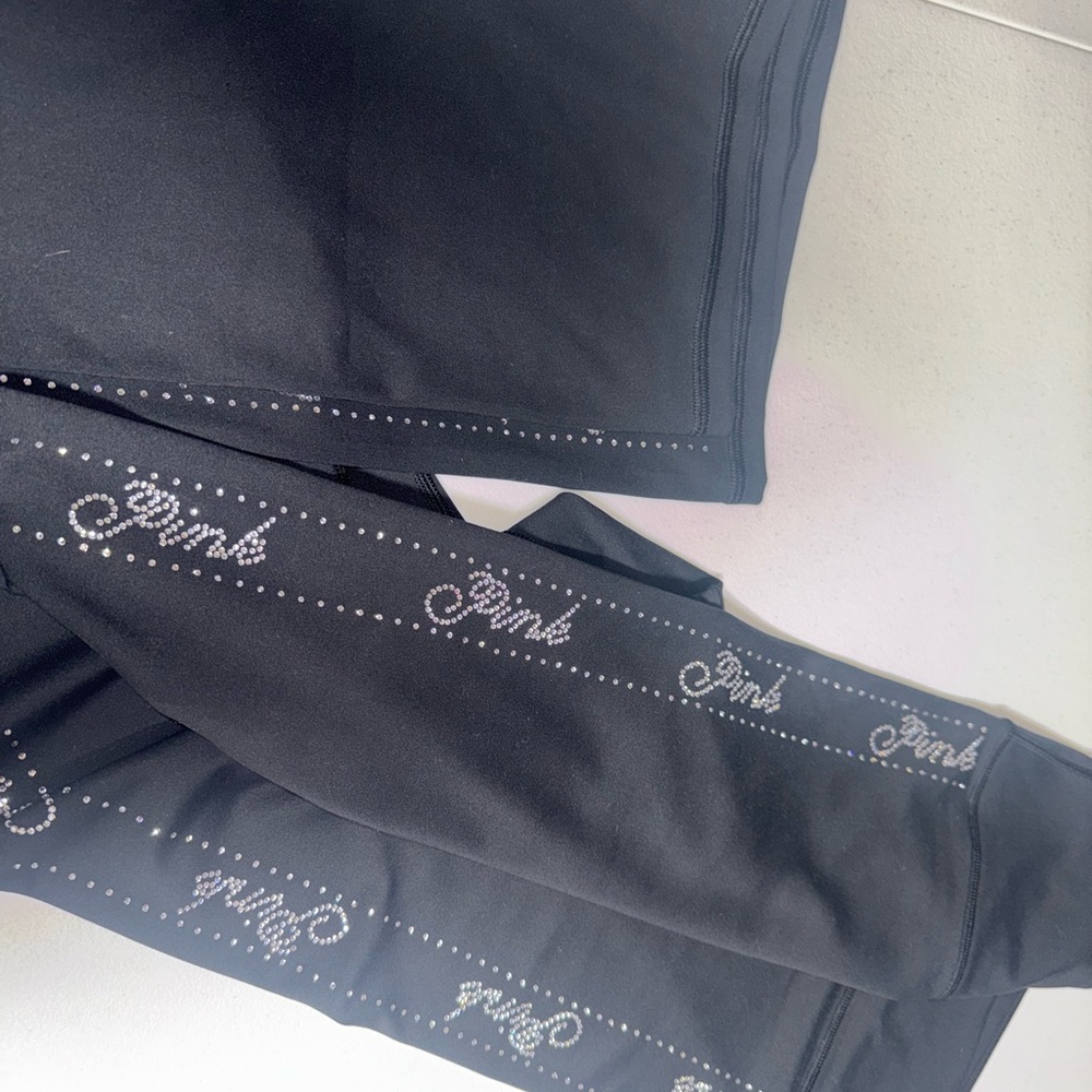 PINK Victoria's Secret Black Pants with Silver Accents